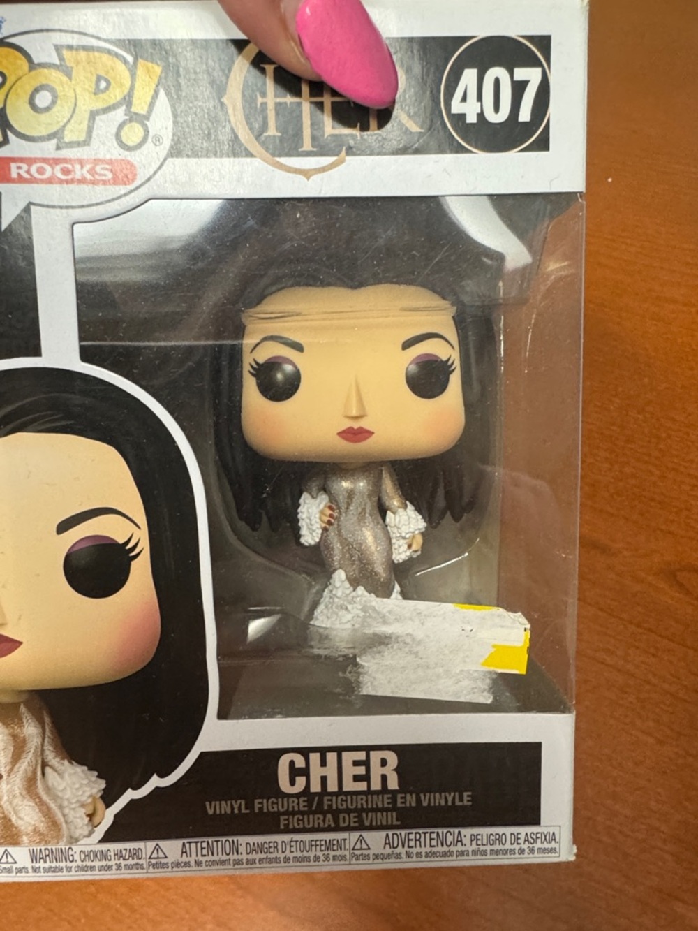 Funko Pop! Cher #407 - White Outfit with Black Hair and Gold Details